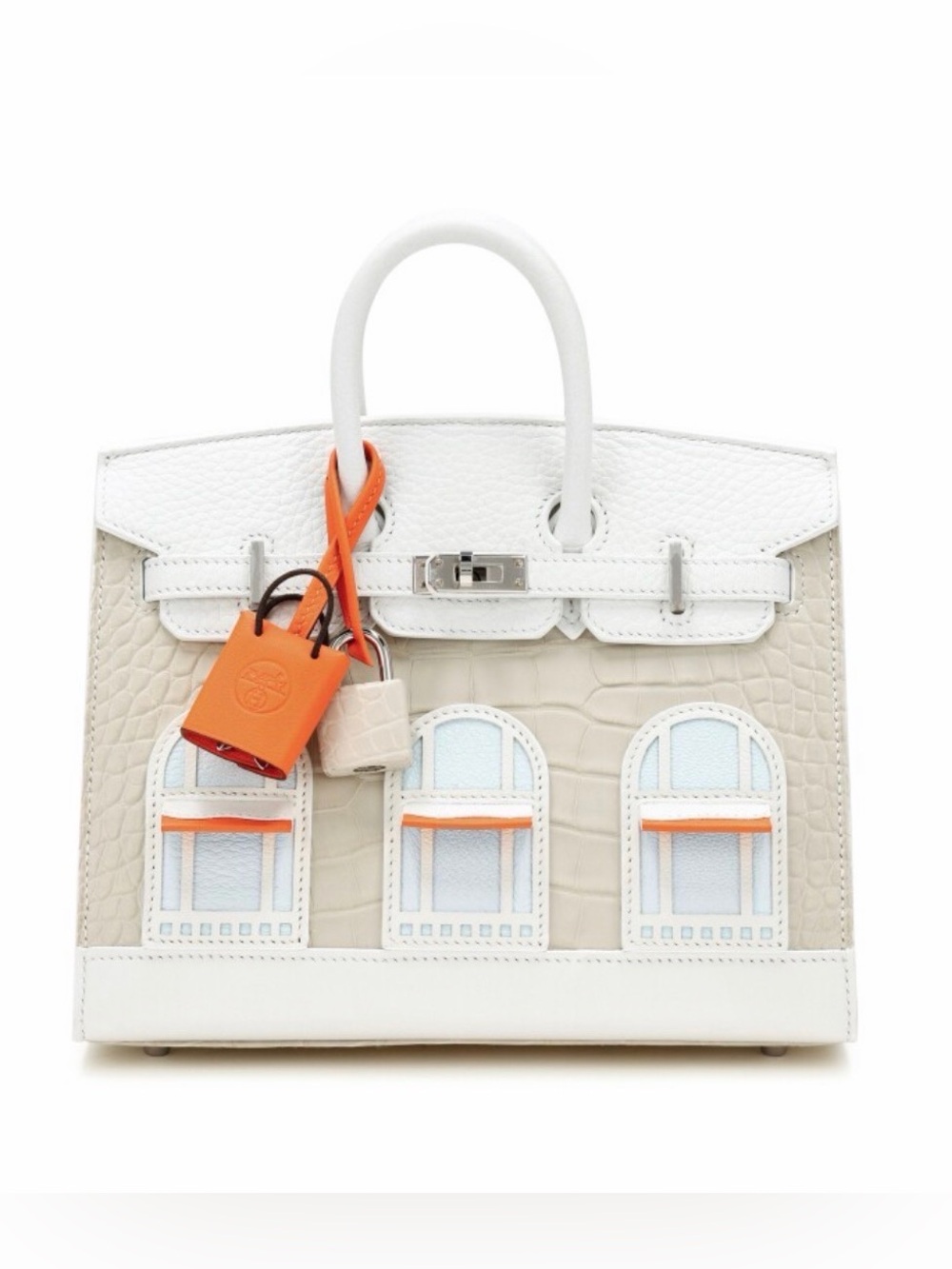 Fashion Beton Matte Fauborg B 20 Tote Bag With Alligator Leather Accent
